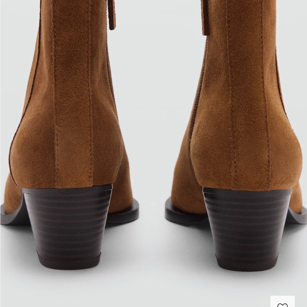Mango Medium Brown Suede Ankle Boots - Picture 5 of 8